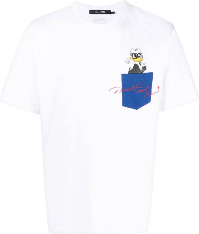 Karl Lagerfeld x Disney T-shirt met eendenprint Wit