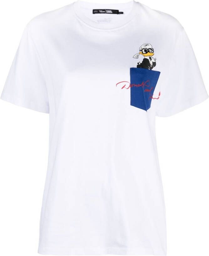 Karl Lagerfeld x Disney T-shirt met grafische print Wit