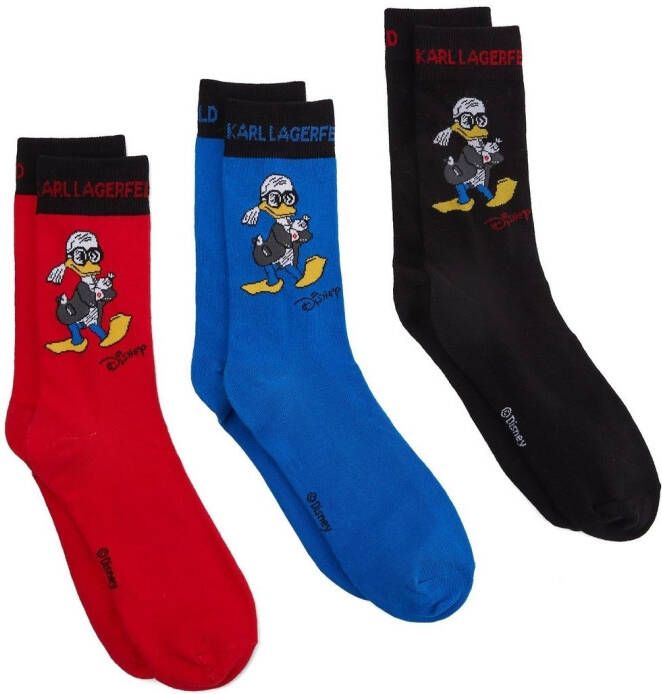 Karl Lagerfeld x Disney sokken (drie paar) Zwart