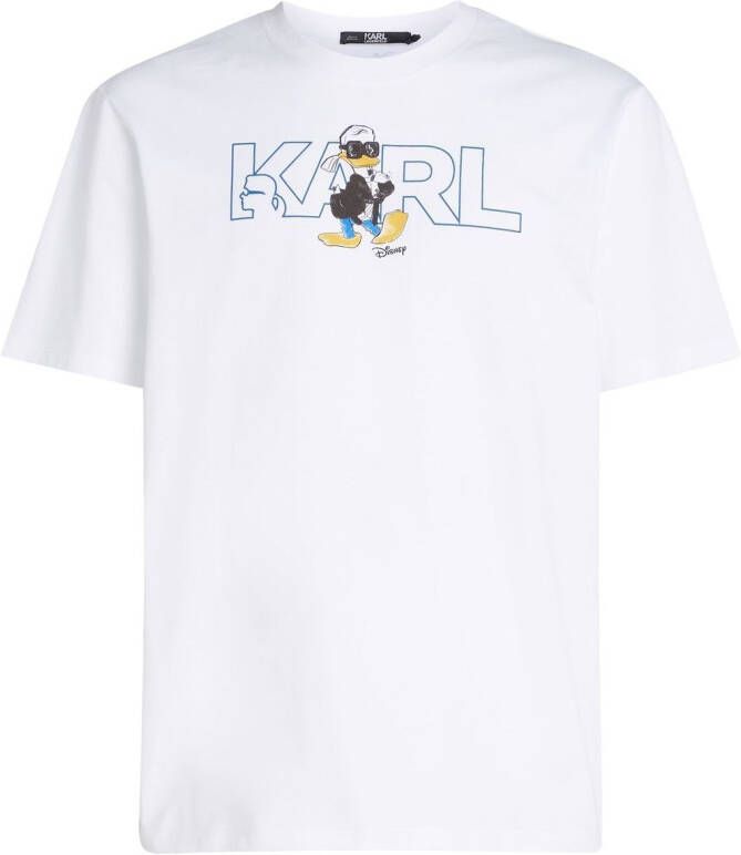 Karl Lagerfeld x Disney T-shirt met logo Wit