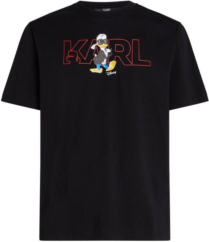 Karl Lagerfeld x Disney T-shirt met logo Zwart