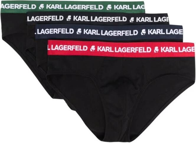 Karl Lagerfeld Zeven slips met geborduurd logo Zwart