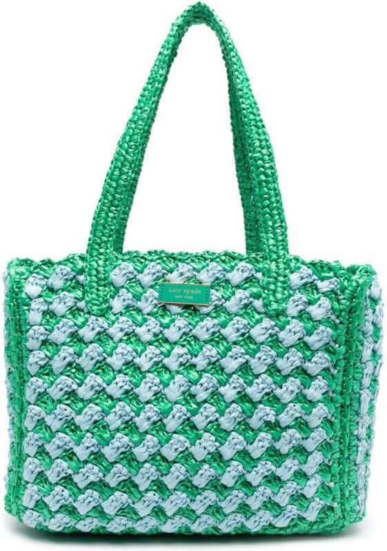 Kate Spade Gestreepte shopper Groen