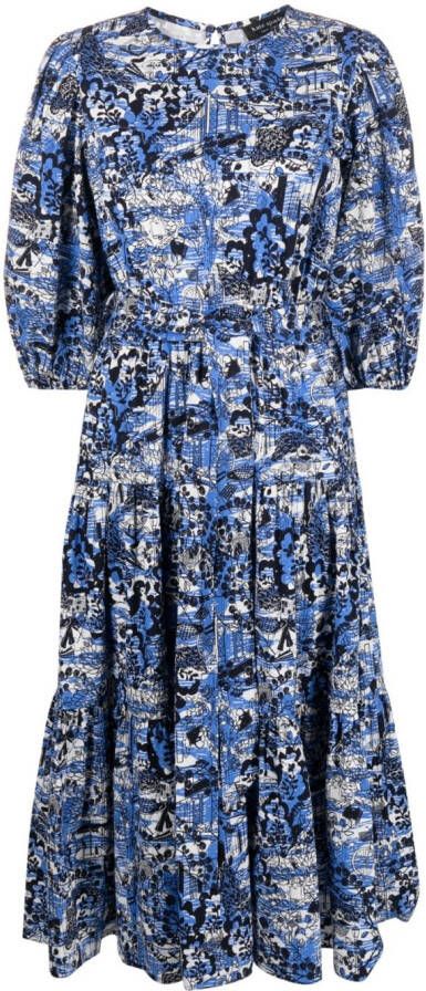 Kate Spade Midi-jurk met print Blauw