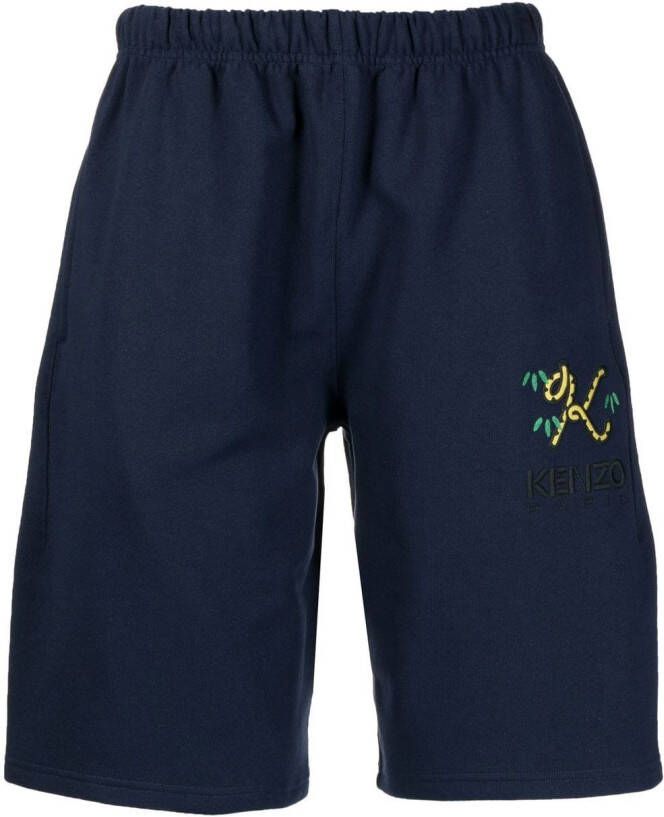Kenzo Bermuda shorts met geborduurd logo Blauw