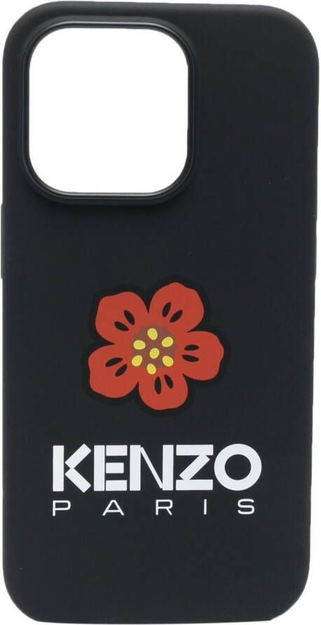 Kenzo iPhone 14 Pro hoesje met bloemenprint Zwart