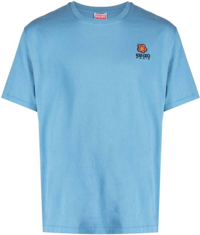 Kenzo T-shirt met bloemenpatch Blauw