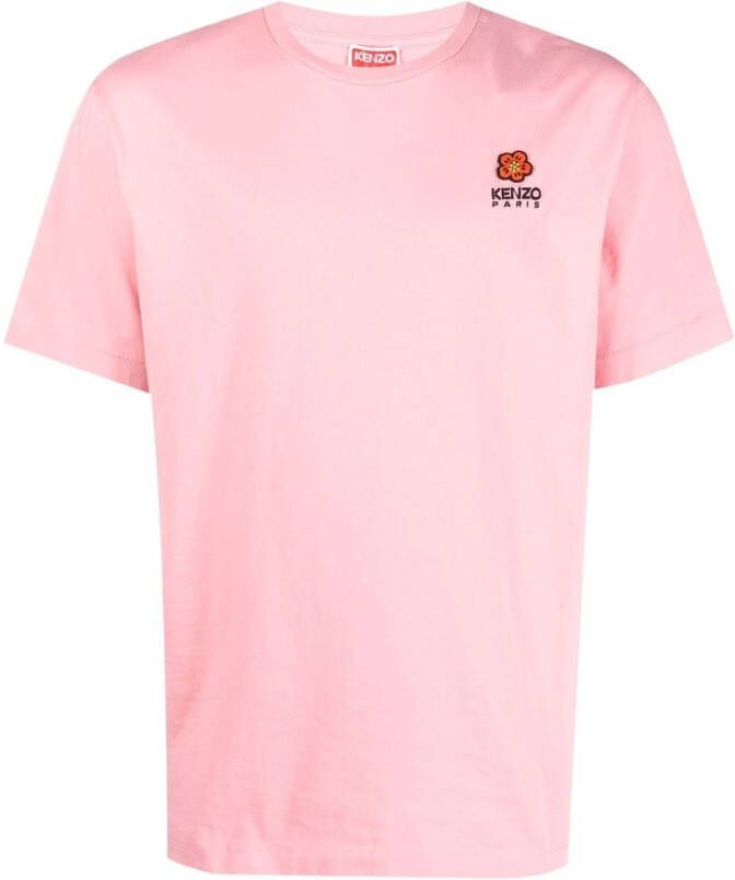 Kenzo T-shirt met bloemenpatch Roze