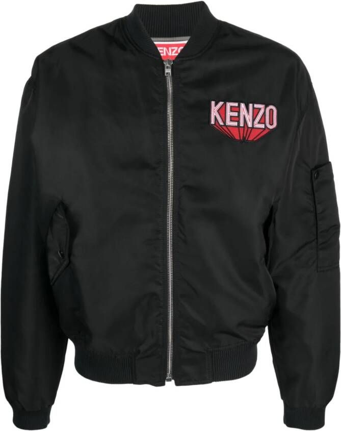 Kenzo Bomberjack met logopatch Zwart