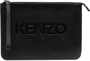 Kenzo Clutch met logo-reliëf Zwart