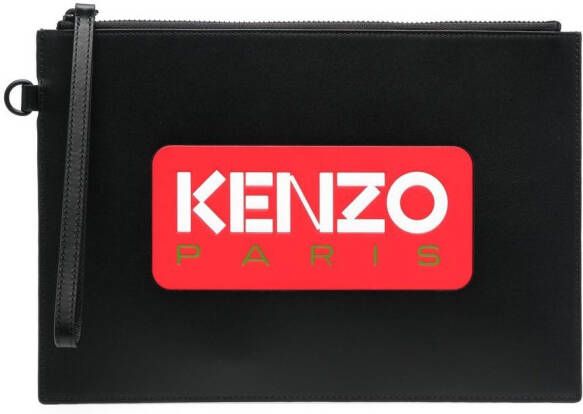 Kenzo Clutch met logoprint Zwart