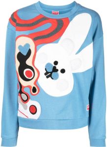 Kenzo cotton appliqué-detail sweatshirt Blauw