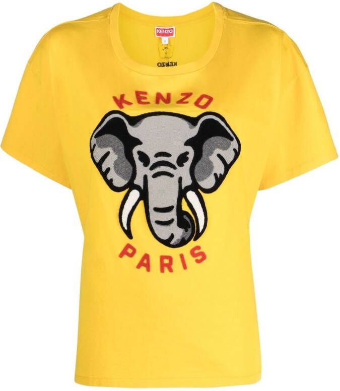 Kenzo T-shirt met borduurwerk Geel