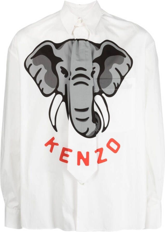 Kenzo Overhemd met gestrikt detail Wit