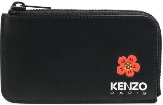 Kenzo Portemonnee met bloe print Zwart