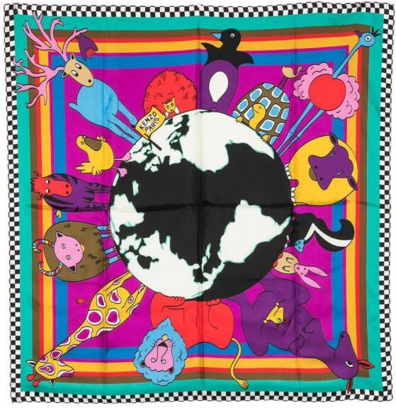 Kenzo Sjaal met dierenprint Veelkleurig