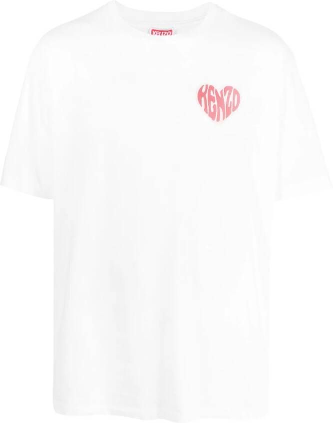 Kenzo heart-logo cotton T-shirt Wit
