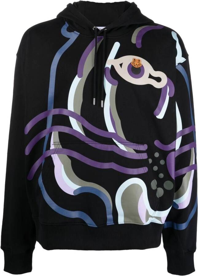 Kenzo Hoodie met abstracte print Zwart