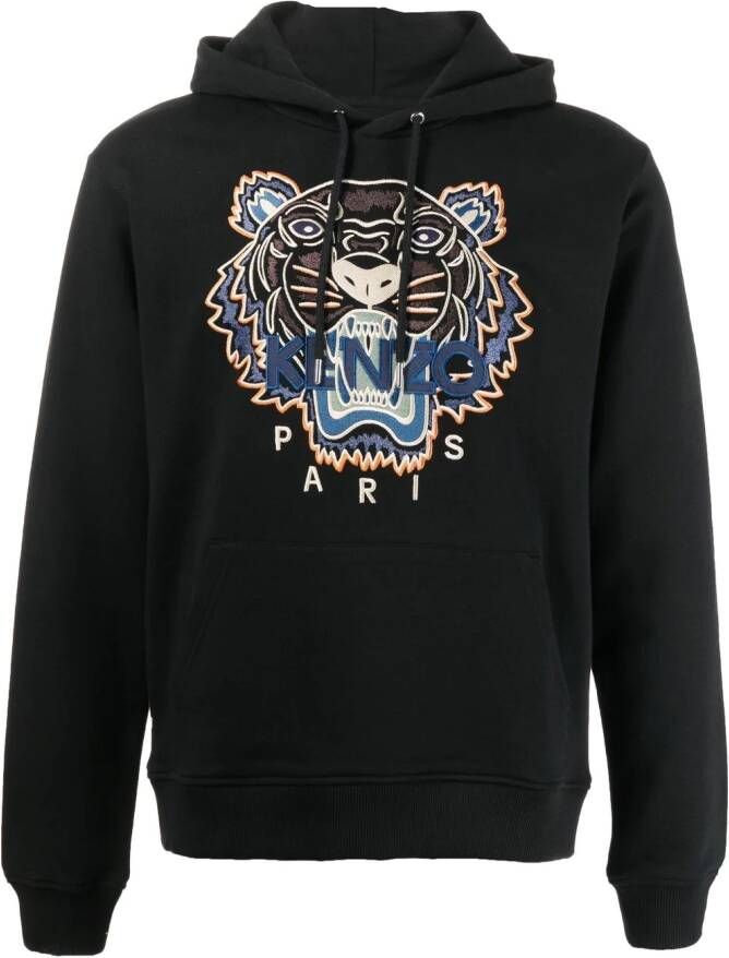 Kenzo Hoodie met geborduurd logo Zwart