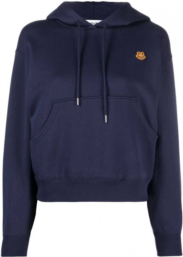 Kenzo Hoodie met tijgerpatch Blauw