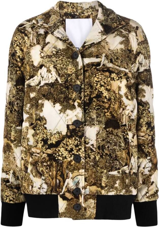 Kenzo Jack met abstracte print Beige