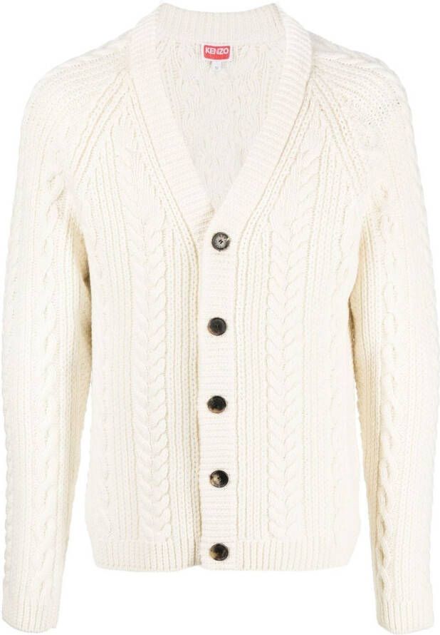 Kenzo Kabelgebreid vest Wit