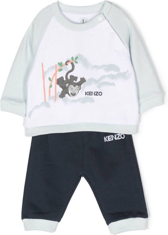 Kenzo Kids Sweater met dierenprint Wit
