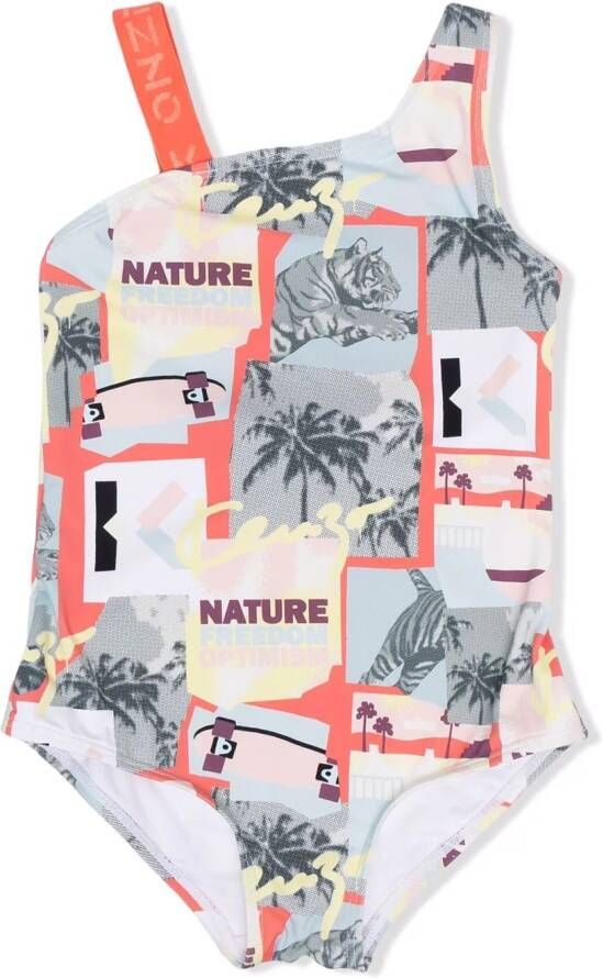 Kenzo Kids Badpak met print Oranje