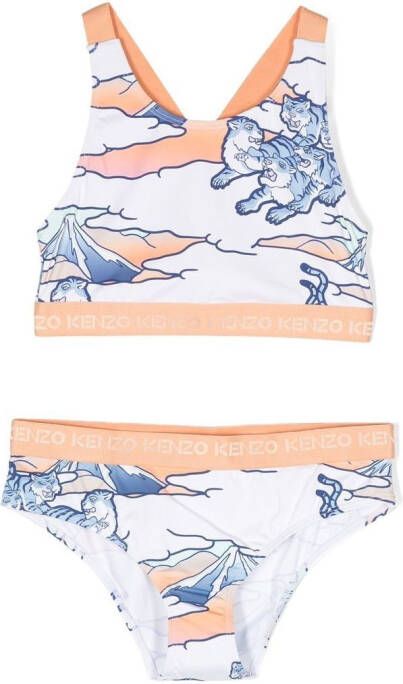 Kenzo Kids Bikini grafische print Wit