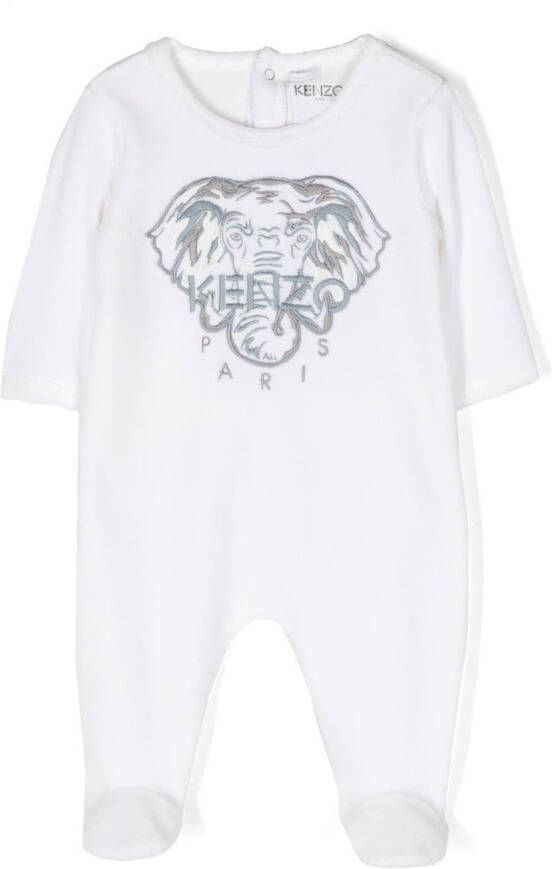 Kenzo Kids Pyjama met geborduurde olifant Wit