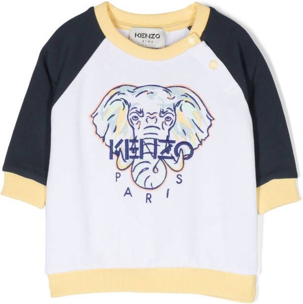 Kenzo Kids T-shirt met olifantprint Wit