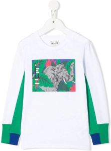 Kenzo Kids elephant-print sweatshirt Wit