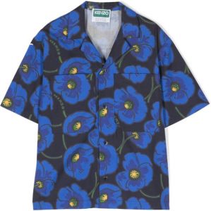 Kenzo Kids Shirt met bloe print Blauw
