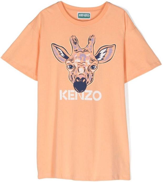 Kenzo Kids T-shirtjurk met print Oranje
