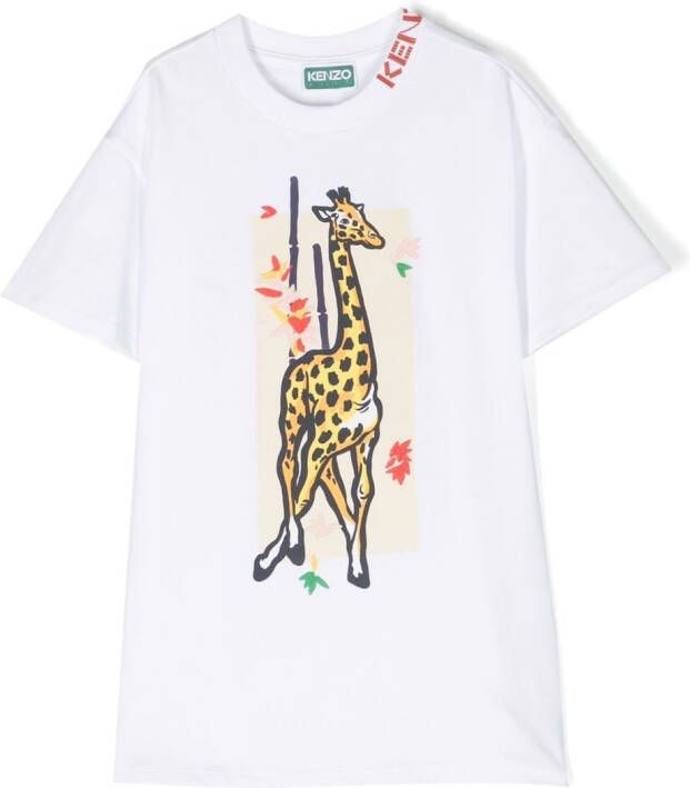 Kenzo Kids T-shirtjurk met print Wit