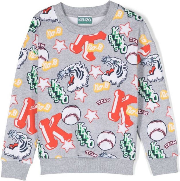 Kenzo Kids Sweater met print Grijs