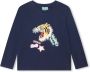 Kenzo Kids T-shirt met grafische print Blauw - Thumbnail 1