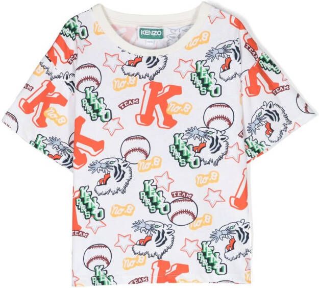 Kenzo Kids T-shirt met print Wit