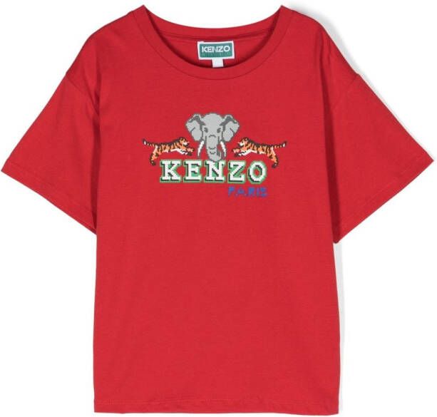 Kenzo Kids T-shirt met print Rood