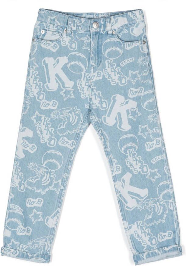 Kenzo Kids Straight jeans Blauw