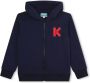 Kenzo Kids Hoodie met logopatch Blauw - Thumbnail 1
