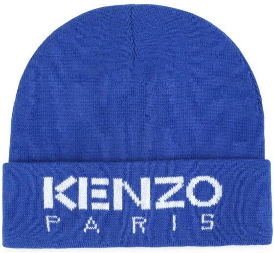 Kenzo Kids Intarsia muts Blauw