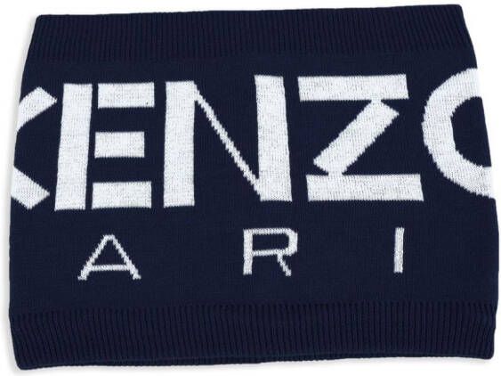 Kenzo Kids Intarsia sjaal Blauw