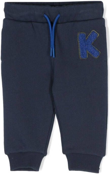 Kenzo Kids Legging met geborduurd logo Blauw