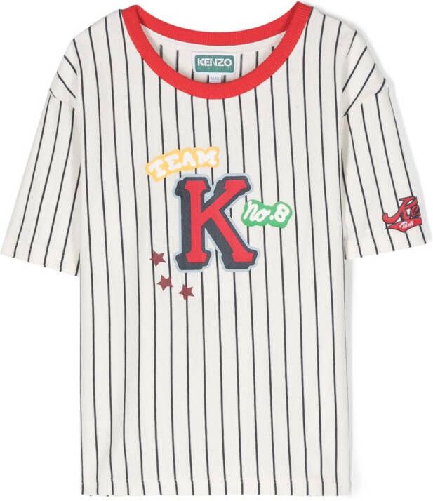 Kenzo Kids T-shirt met logo-patch Wit