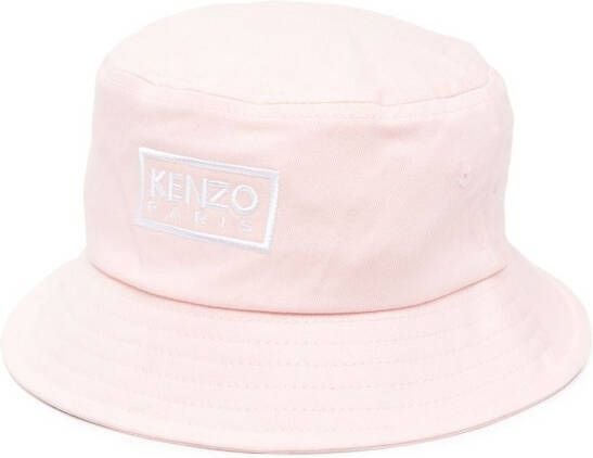Kenzo Kids Vissershoed met geborduurd logo Roze
