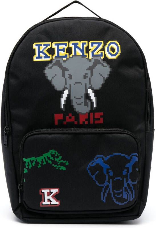 Kenzo Kids Rugzak met logoprint Blauw