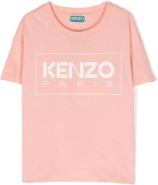 Kenzo Kids T-shirt met logo-print Roze