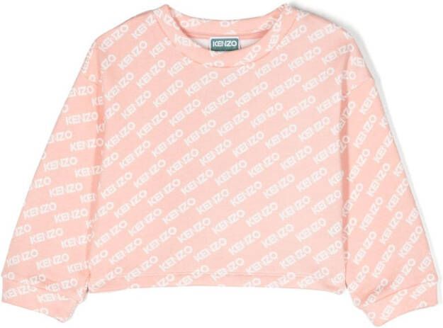 Kenzo Kids Sweater met logoprint Roze