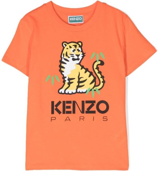 Kenzo Kids T-shirt met logoprint Oranje